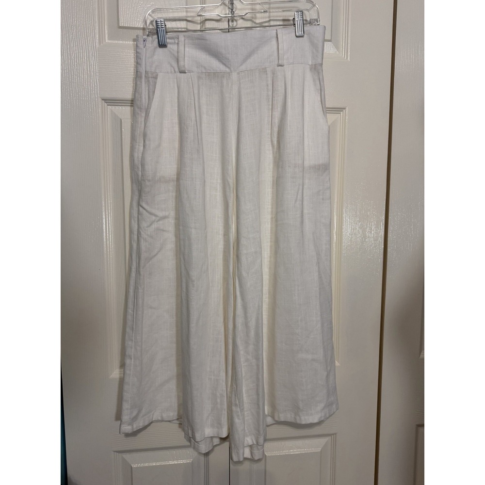 T & G Creation Factory Women's Linen Wideleg‎ Capri Pants Size Large